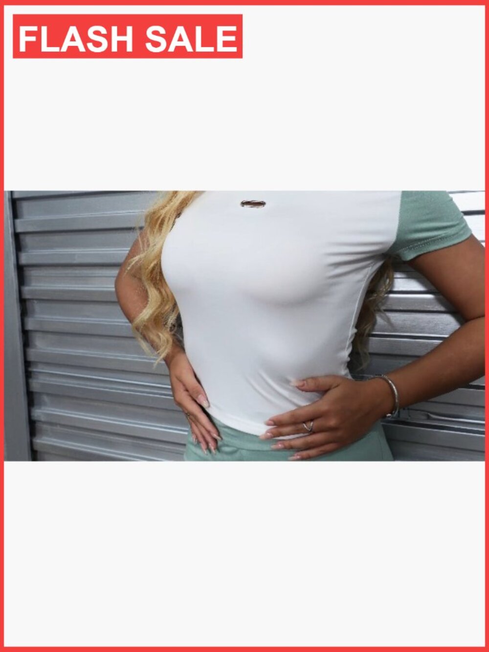 Large Lightweight Polyester Elastane Crop Tank Top High Waisted Sweatpants Set - Picture 6 of 6